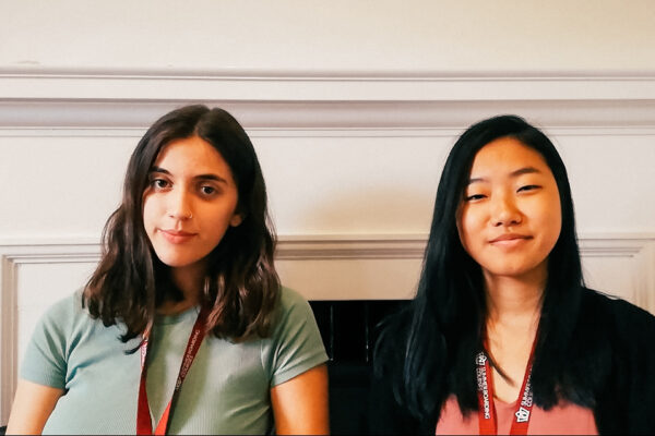 Two female scholrship students at Oxford College Summer School
