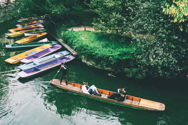 punting boats on river in oxford