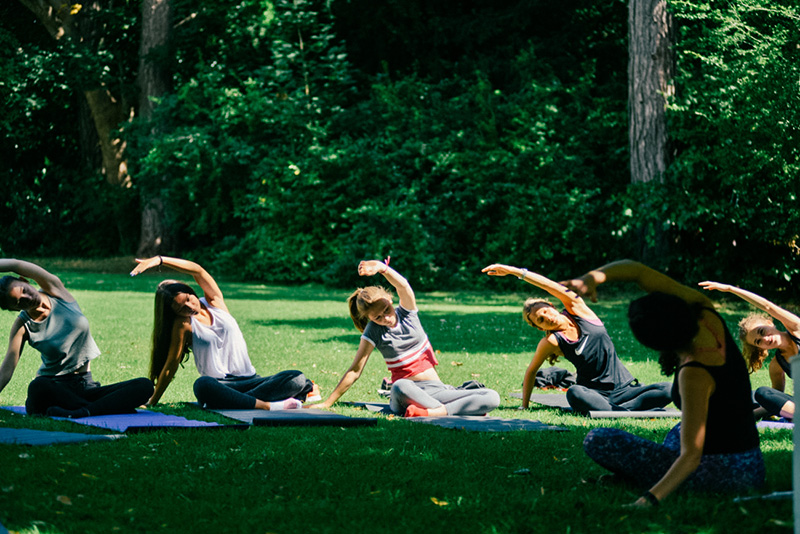 sbc students practicing yoga lowres
