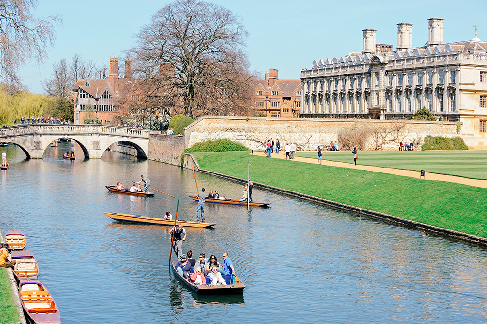 A view of Cambridge College across the river