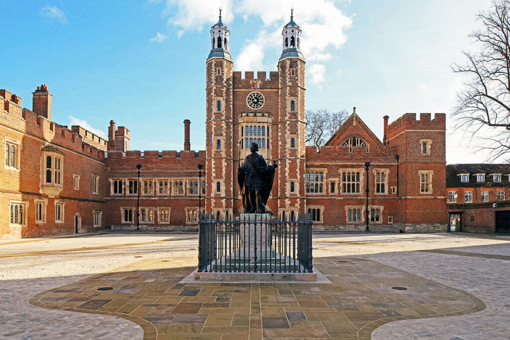 SBC at Eton College grounds and view of the school